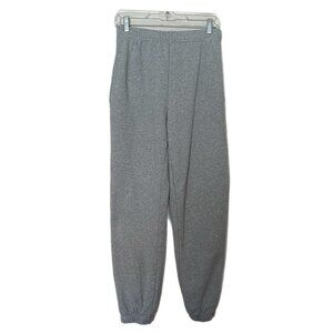 NIA Women's Heather Gray Heavy Cotton Drawstring Waist Jogging Pants Size Sm